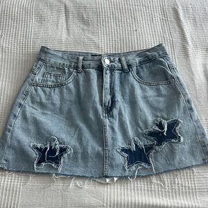 BNNW Blue Denim Skort with Star Accents